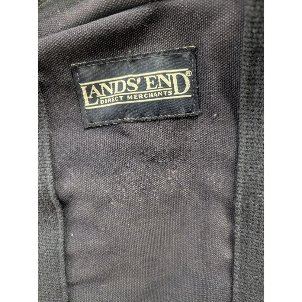 Vintage Lands' End Navy Blue Canvas Messenger Shoulder Bag Organizer‎ Travel